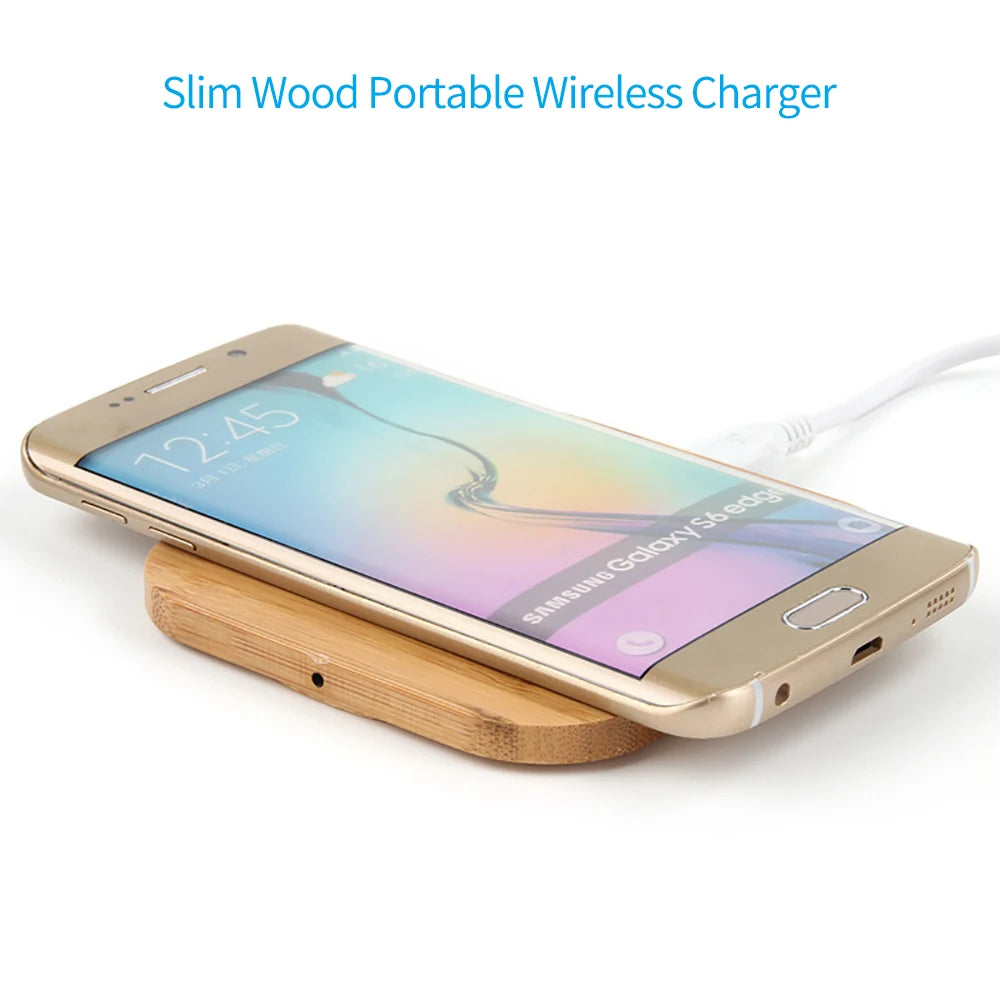 Cargador Inalámbrico de Madera — Base de Carga sin Cables